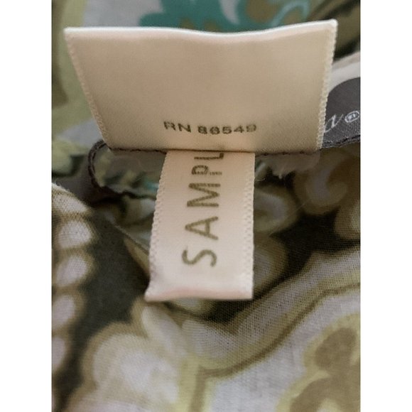 Tommy Bahama Sz SMALL Mandala Khaki Green 100% Cotton Tunic Long Sleeve VGUC - Picture 9 of 9